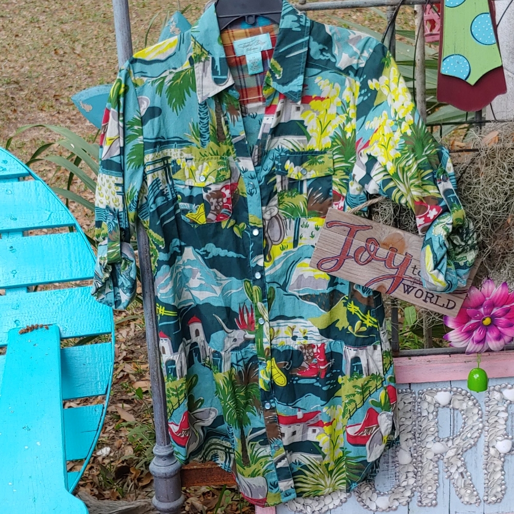 Tasha Polizzi western tropical print dress